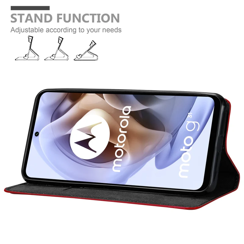 Cadorabo Hülle kompatibel mit Motorola MOTO G31 / G41 Schutzhülle mit Magnetverschluss, Standfunktion und Kartenfach