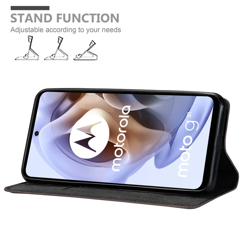 Cadorabo Hülle kompatibel mit Motorola MOTO G31 / G41 Schutzhülle mit Magnetverschluss, Standfunktion und Kartenfach