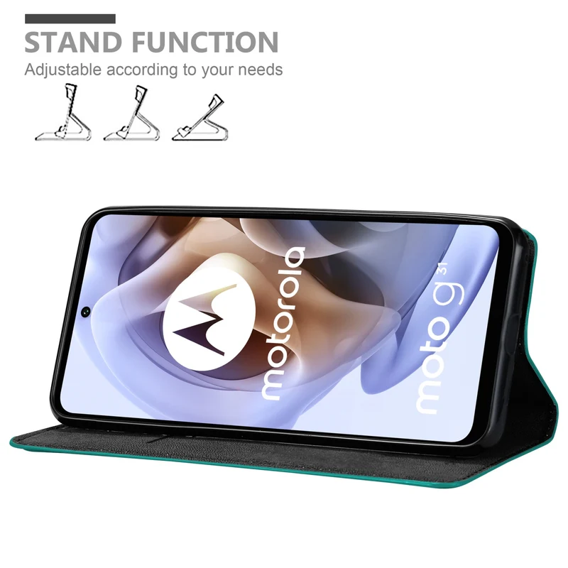 Cadorabo Hülle kompatibel mit Motorola MOTO G31 / G41 Schutzhülle mit Magnetverschluss, Standfunktion und Kartenfach
