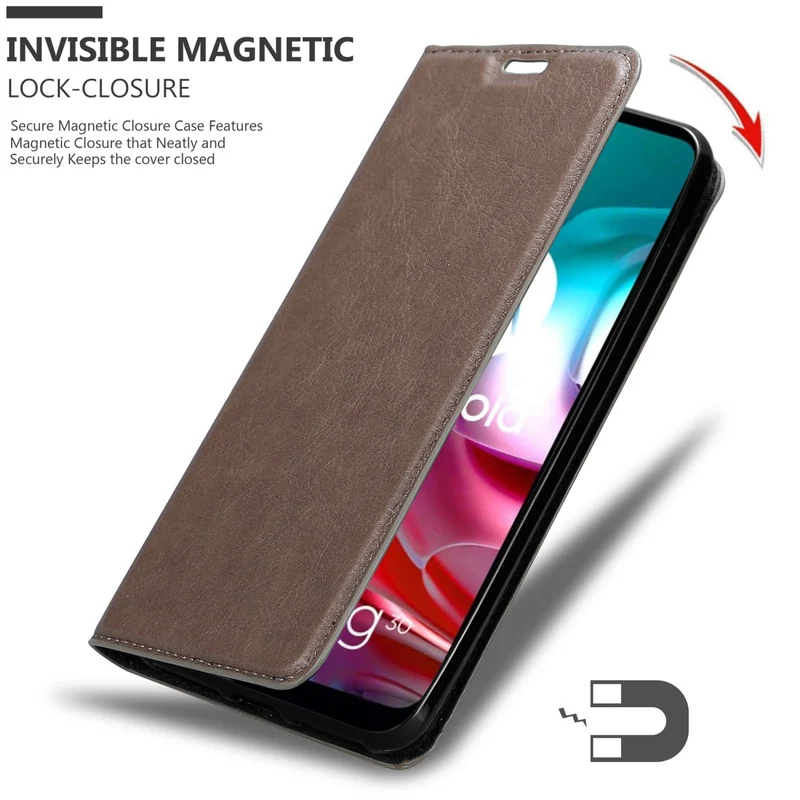 Cadorabo Hülle kompatibel mit Motorola MOTO G10 / G30 Schutzhülle mit Magnetverschluss, Standfunktion und Kartenfach
