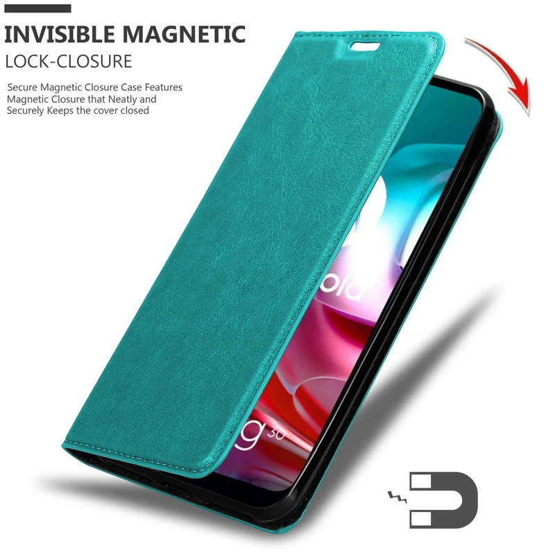 Cadorabo Hülle kompatibel mit Motorola MOTO G10 / G30 Schutzhülle mit Magnetverschluss, Standfunktion und Kartenfach