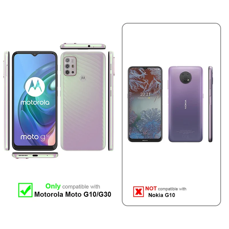 Cadorabo Hülle kompatibel mit Motorola MOTO G10 / G30 Schutzhülle mit Magnetverschluss, Standfunktion und Kartenfach