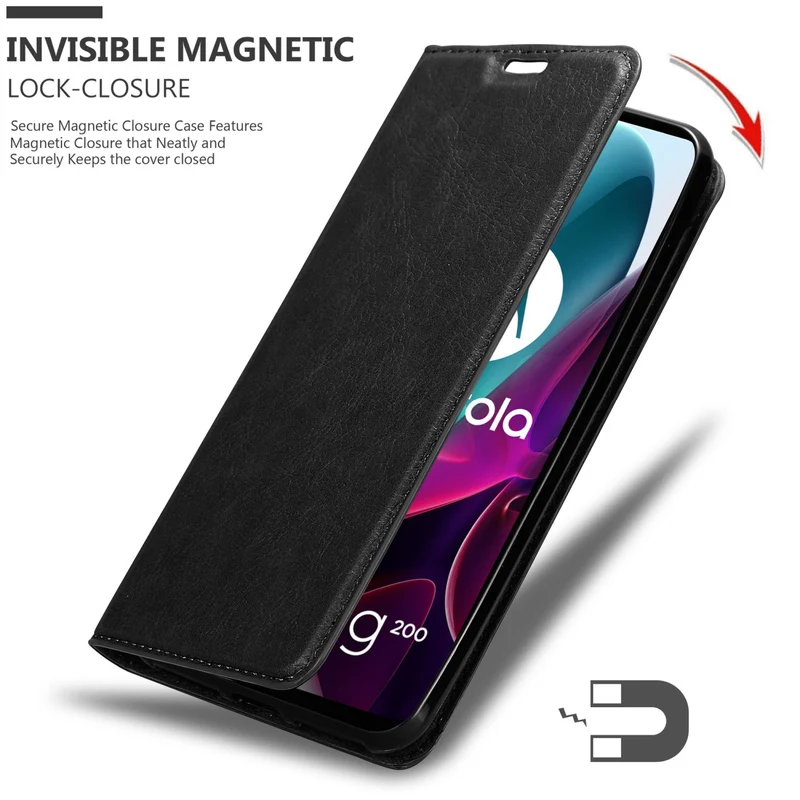 Cadorabo Hülle kompatibel mit Motorola MOTO G200 5G Schutzhülle mit Magnetverschluss, Standfunktion und Kartenfach