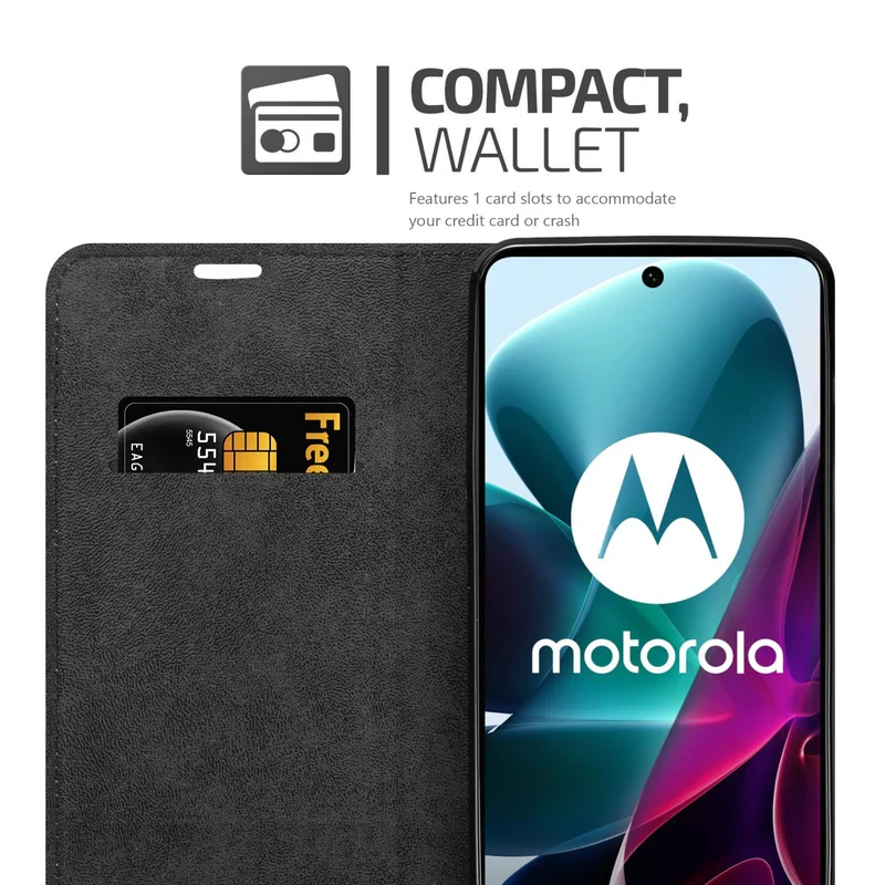 Cadorabo Hülle kompatibel mit Motorola MOTO G200 5G Schutzhülle mit Magnetverschluss, Standfunktion und Kartenfach