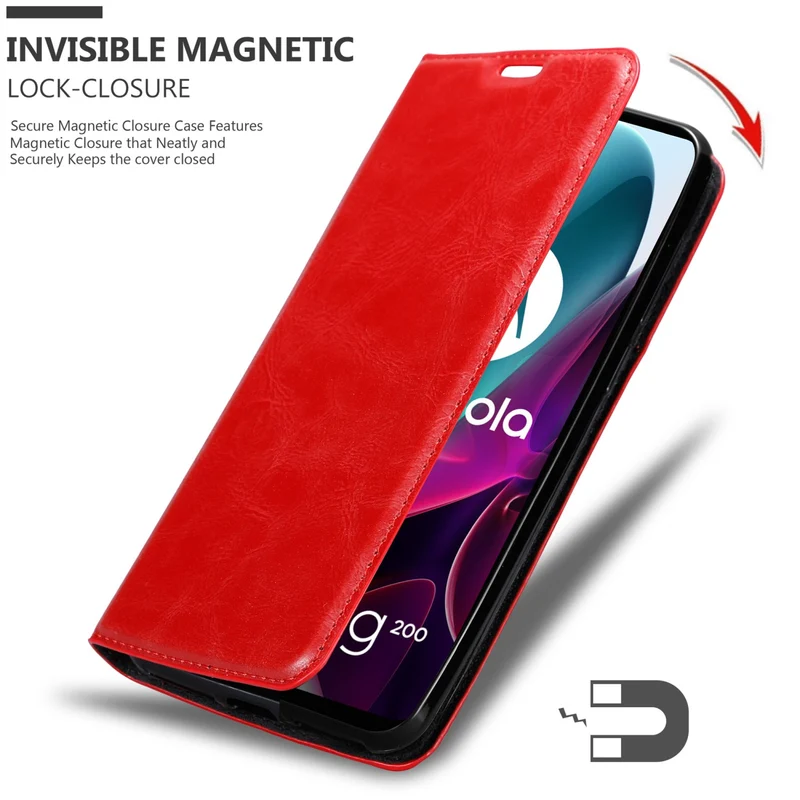 Cadorabo Hülle kompatibel mit Motorola MOTO G200 5G Schutzhülle mit Magnetverschluss, Standfunktion und Kartenfach