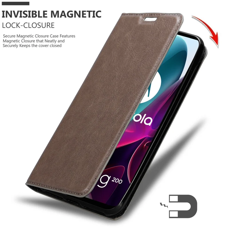 Cadorabo Hülle kompatibel mit Motorola MOTO G200 5G Schutzhülle mit Magnetverschluss, Standfunktion und Kartenfach