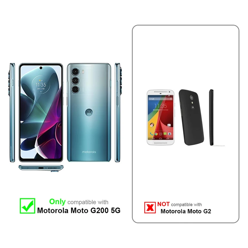 Cadorabo Hülle kompatibel mit Motorola MOTO G200 5G Schutzhülle mit Magnetverschluss, Standfunktion und Kartenfach