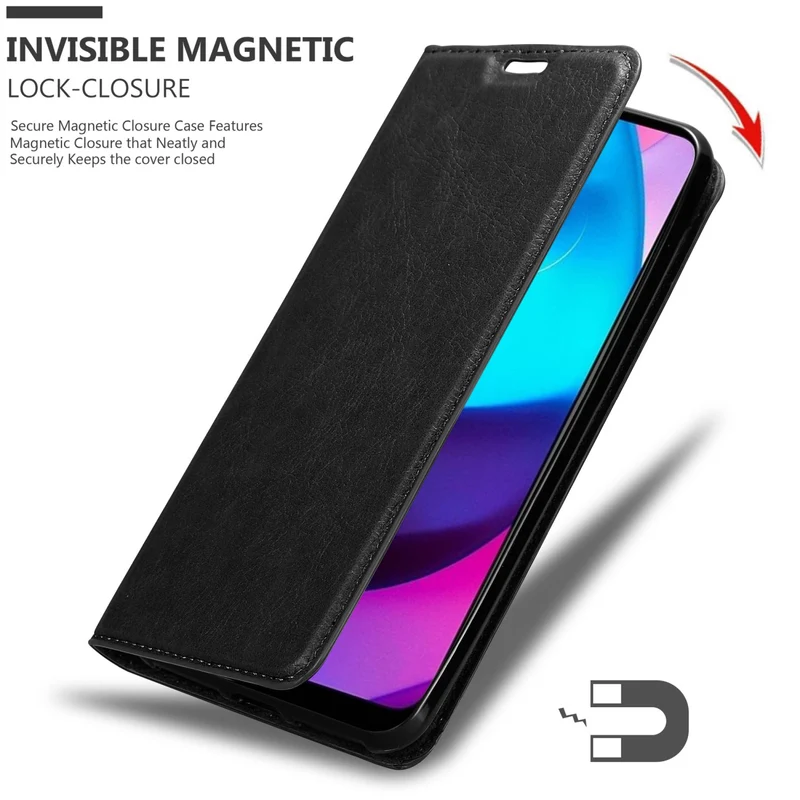 Cadorabo Hülle kompatibel mit Motorola MOTO E20 / E30 / E40 Schutzhülle mit Magnetverschluss, Standfunktion und Kartenfach