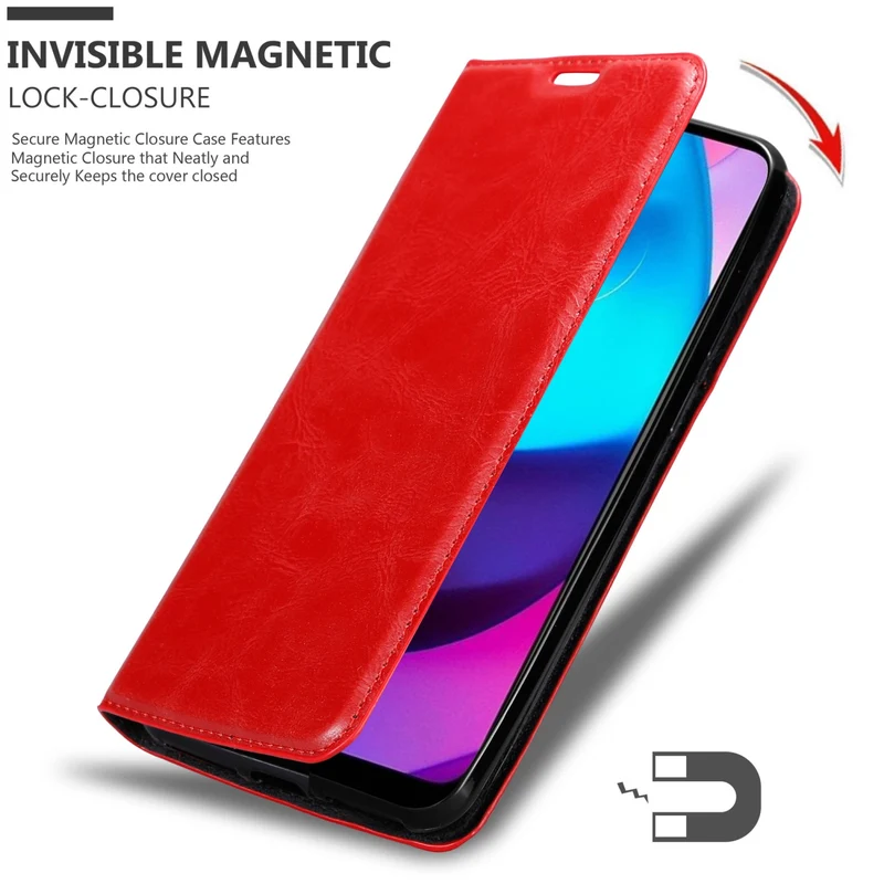 Cadorabo Hülle kompatibel mit Motorola MOTO E20 / E30 / E40 Schutzhülle mit Magnetverschluss, Standfunktion und Kartenfach