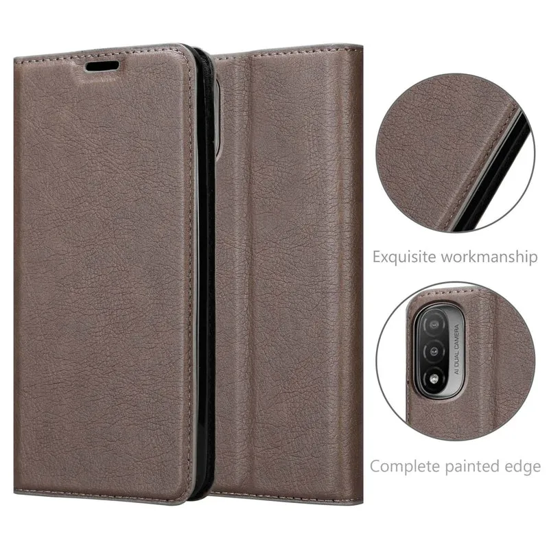 Cadorabo Hülle kompatibel mit Motorola MOTO E20 / E30 / E40 Schutzhülle mit Magnetverschluss, Standfunktion und Kartenfach