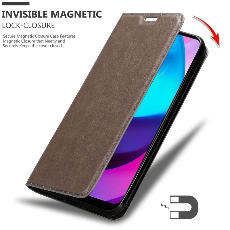 Cadorabo Hülle kompatibel mit Motorola MOTO E20 / E30 / E40 Schutzhülle mit Magnetverschluss, Standfunktion und Kartenfach