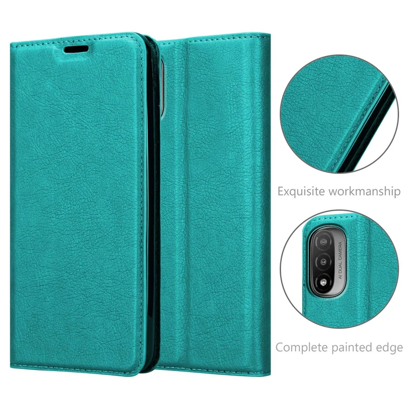 Cadorabo Hülle kompatibel mit Motorola MOTO E20 / E30 / E40 Schutzhülle mit Magnetverschluss, Standfunktion und Kartenfach