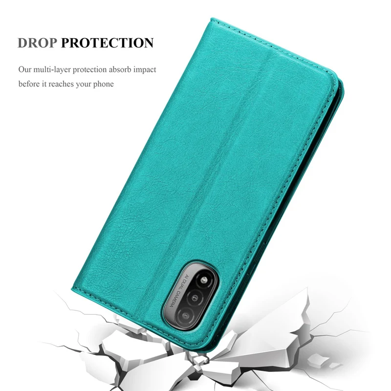 Cadorabo Hülle kompatibel mit Motorola MOTO E20 / E30 / E40 Schutzhülle mit Magnetverschluss, Standfunktion und Kartenfach