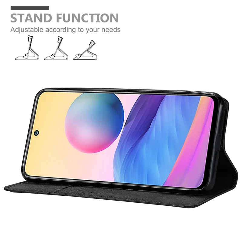 Cadorabo Hülle kompatibel mit Xiaomi RedMi NOTE 10 5G / POCO M3 PRO 5G Schutzhülle mit Magnetverschluss, Standfunktion und Kartenfach