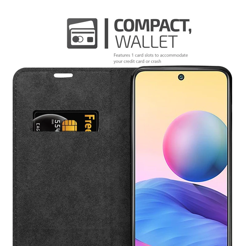Cadorabo Hülle kompatibel mit Xiaomi RedMi NOTE 10 5G / POCO M3 PRO 5G Schutzhülle mit Magnetverschluss, Standfunktion und Kartenfach