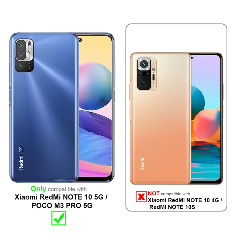 Cadorabo Hülle kompatibel mit Xiaomi RedMi NOTE 10 5G / POCO M3 PRO 5G Schutzhülle mit Magnetverschluss, Standfunktion und Kartenfach