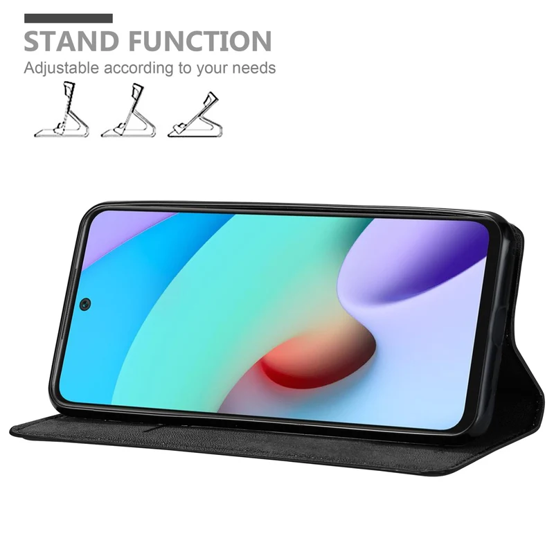 Cadorabo Hülle kompatibel mit Xiaomi RedMi 10 Schutzhülle mit Magnetverschluss, Standfunktion und Kartenfach