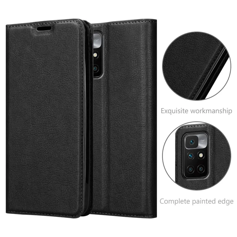 Cadorabo Hülle kompatibel mit Xiaomi RedMi 10 Schutzhülle mit Magnetverschluss, Standfunktion und Kartenfach