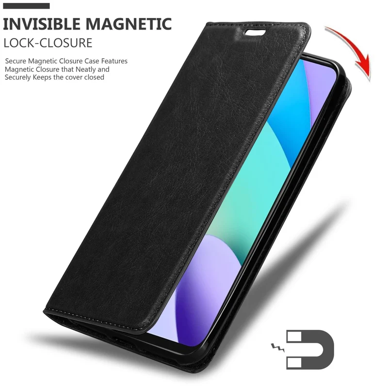Cadorabo Hülle kompatibel mit Xiaomi RedMi 10 Schutzhülle mit Magnetverschluss, Standfunktion und Kartenfach