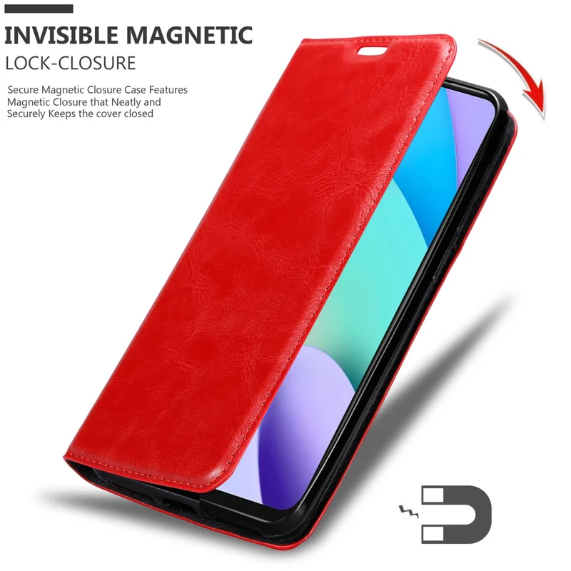 Cadorabo Hülle kompatibel mit Xiaomi RedMi 10 Schutzhülle mit Magnetverschluss, Standfunktion und Kartenfach