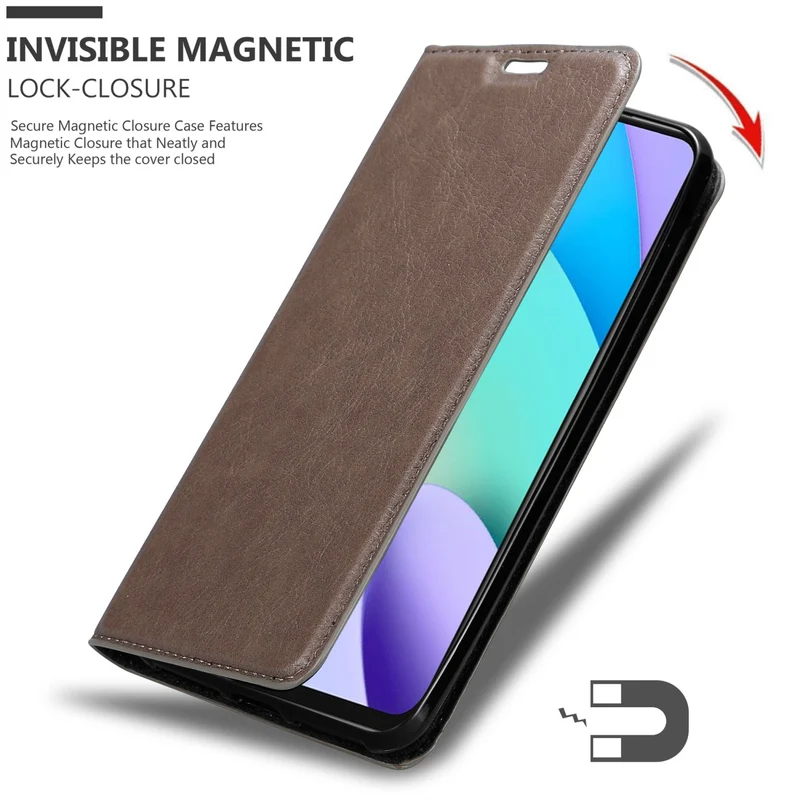 Cadorabo Hülle kompatibel mit Xiaomi RedMi 10 Schutzhülle mit Magnetverschluss, Standfunktion und Kartenfach
