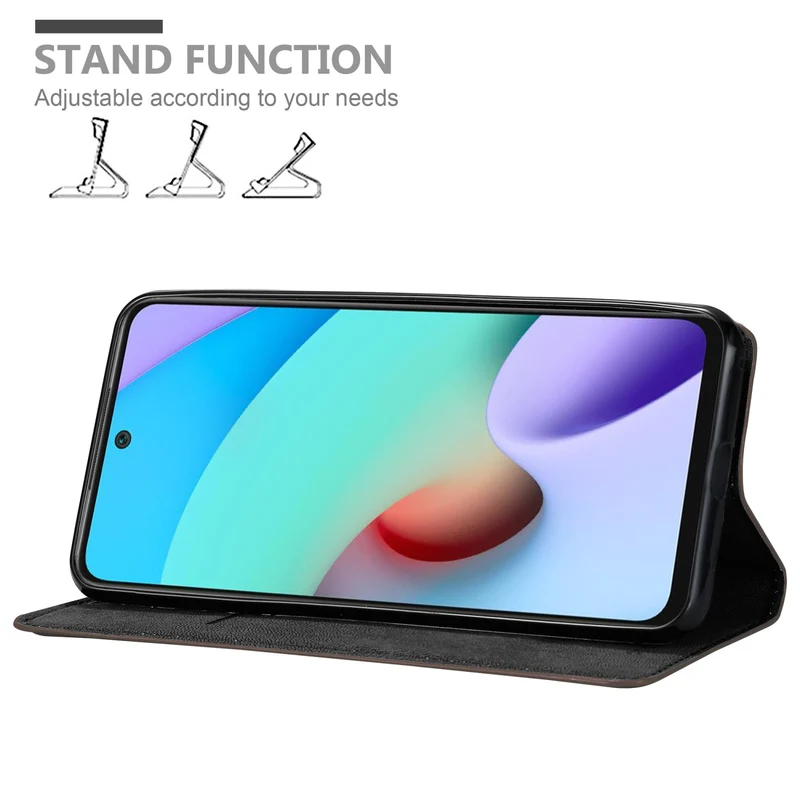 Cadorabo Hülle kompatibel mit Xiaomi RedMi 10 Schutzhülle mit Magnetverschluss, Standfunktion und Kartenfach