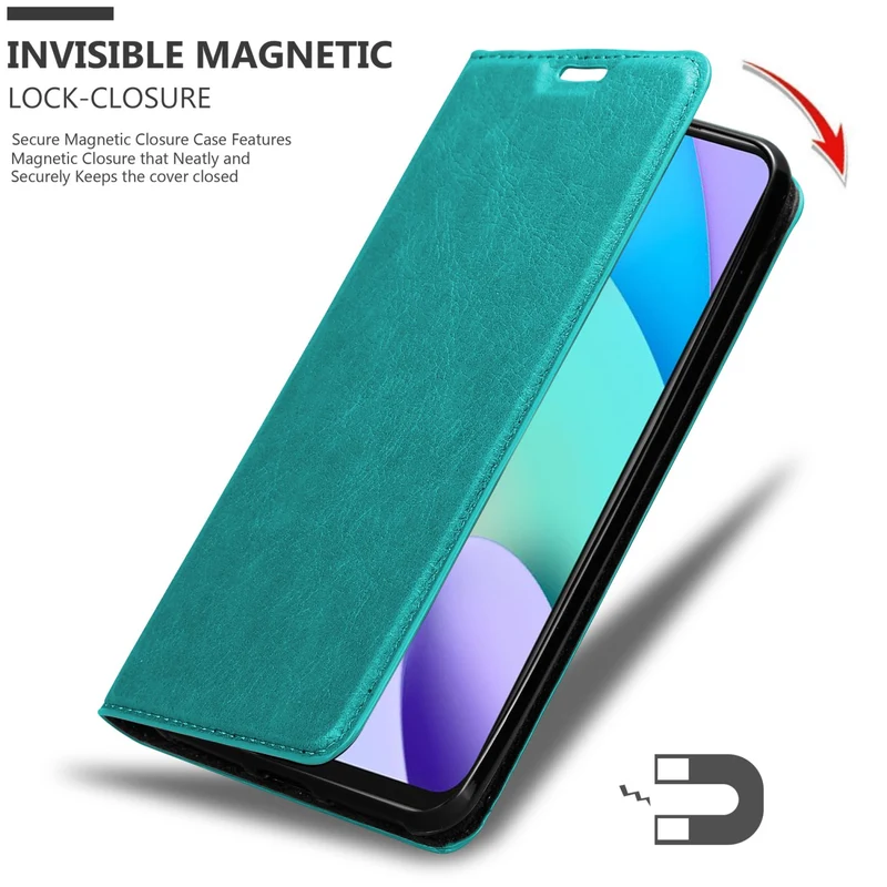 Cadorabo Hülle kompatibel mit Xiaomi RedMi 10 Schutzhülle mit Magnetverschluss, Standfunktion und Kartenfach