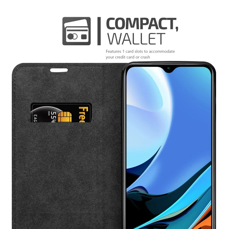 Cadorabo Hülle kompatibel mit Xiaomi RedMi 9T / POCO M3 Schutzhülle mit Magnetverschluss, Standfunktion und Kartenfach