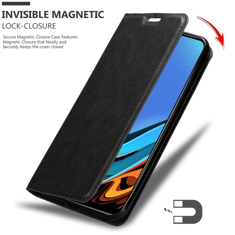 Cadorabo Hülle kompatibel mit Xiaomi RedMi 9T / POCO M3 Schutzhülle mit Magnetverschluss, Standfunktion und Kartenfach