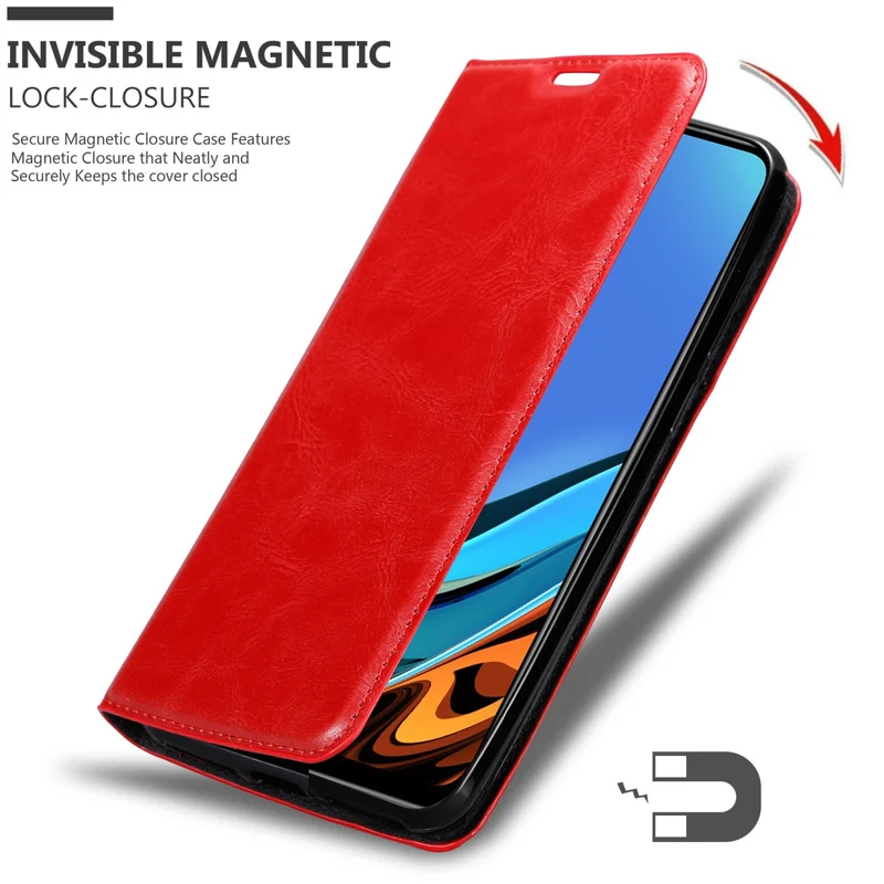 Cadorabo Hülle kompatibel mit Xiaomi RedMi 9T / POCO M3 Schutzhülle mit Magnetverschluss, Standfunktion und Kartenfach