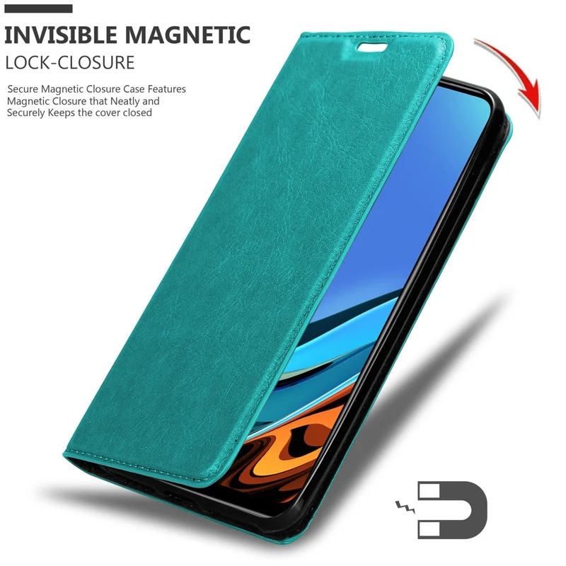 Cadorabo Hülle kompatibel mit Xiaomi RedMi 9T / POCO M3 Schutzhülle mit Magnetverschluss, Standfunktion und Kartenfach