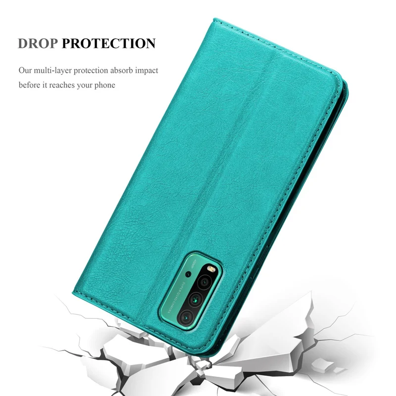 Cadorabo Hülle kompatibel mit Xiaomi RedMi 9T / POCO M3 Schutzhülle mit Magnetverschluss, Standfunktion und Kartenfach