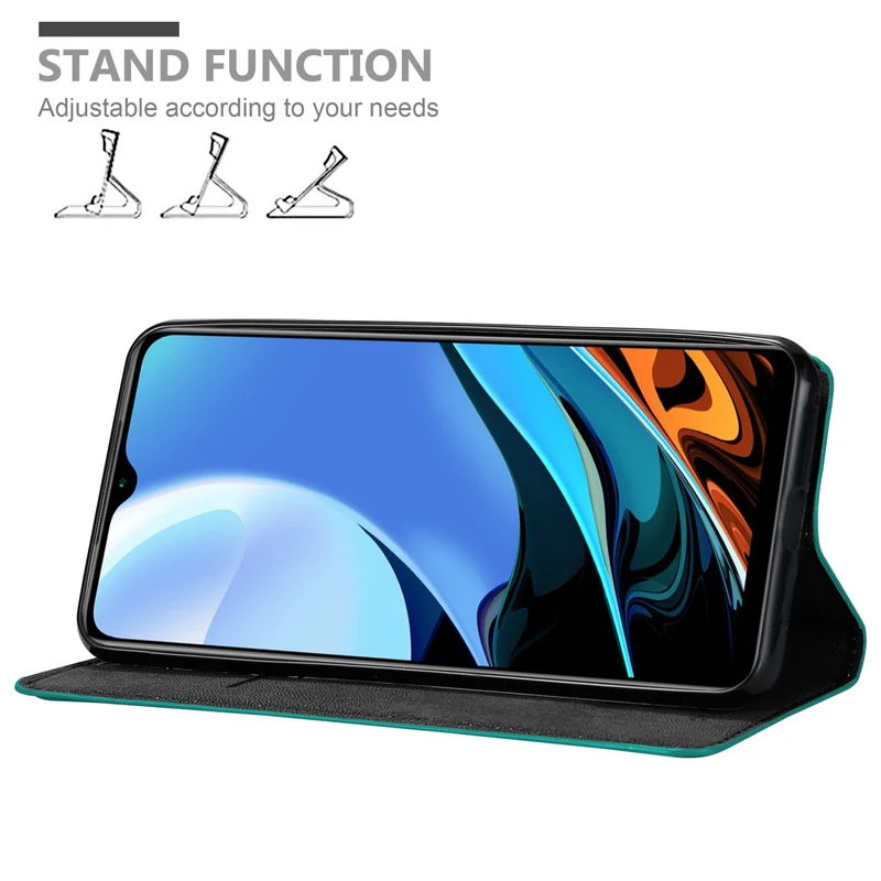 Cadorabo Hülle kompatibel mit Xiaomi RedMi 9T / POCO M3 Schutzhülle mit Magnetverschluss, Standfunktion und Kartenfach