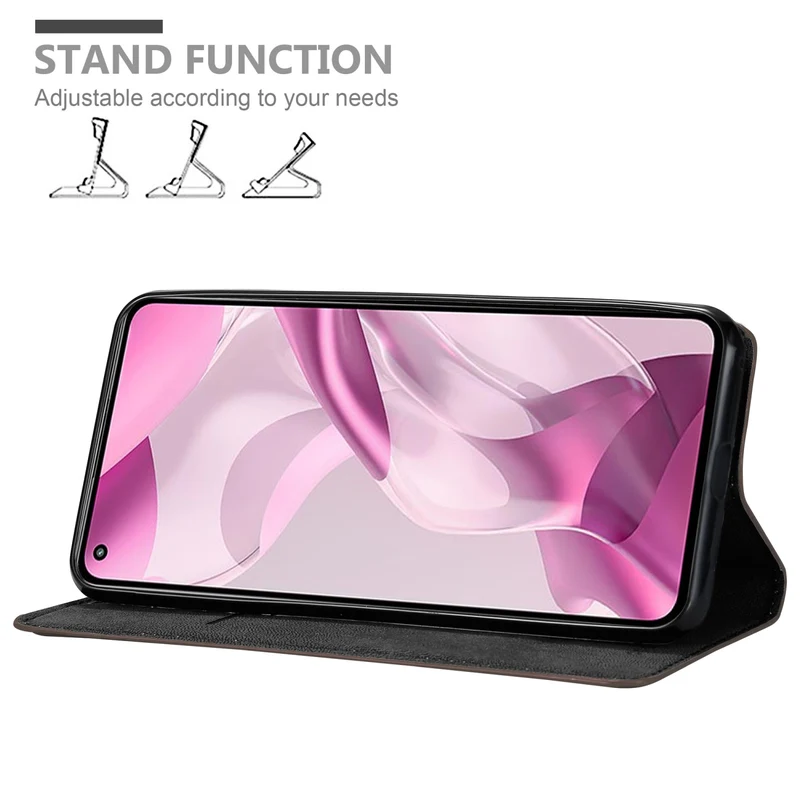 Cadorabo Hülle kompatibel mit Xiaomi Mi 11 LITE (4G / 5G) / 11 LITE NE Schutzhülle mit Magnetverschluss, Standfunktion und Kartenfach