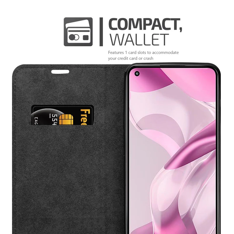 Cadorabo Hülle kompatibel mit Xiaomi Mi 11 LITE (4G / 5G) / 11 LITE NE Schutzhülle mit Magnetverschluss, Standfunktion und Kartenfach