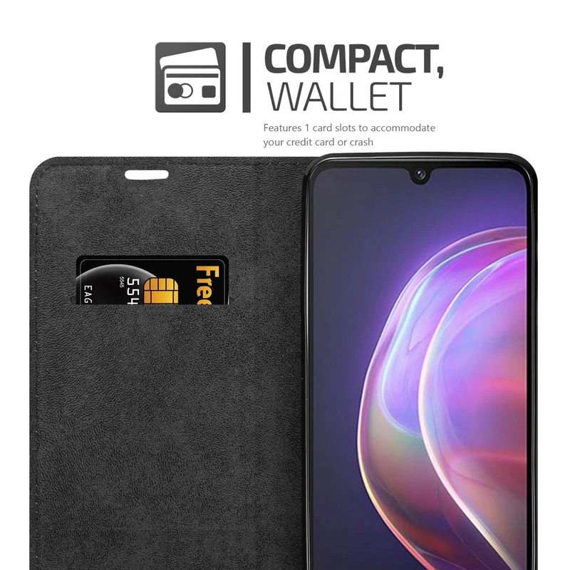 Cadorabo Hülle kompatibel mit Vivo V21 4G / 5G Schutzhülle mit Magnetverschluss, Standfunktion und Kartenfach