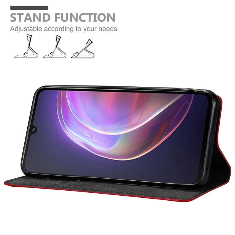 Cadorabo Hülle kompatibel mit Vivo V21 4G / 5G Schutzhülle mit Magnetverschluss, Standfunktion und Kartenfach