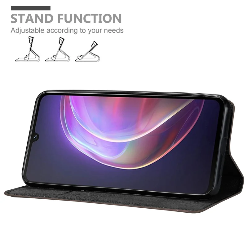 Cadorabo Hülle kompatibel mit Vivo V21 4G / 5G Schutzhülle mit Magnetverschluss, Standfunktion und Kartenfach