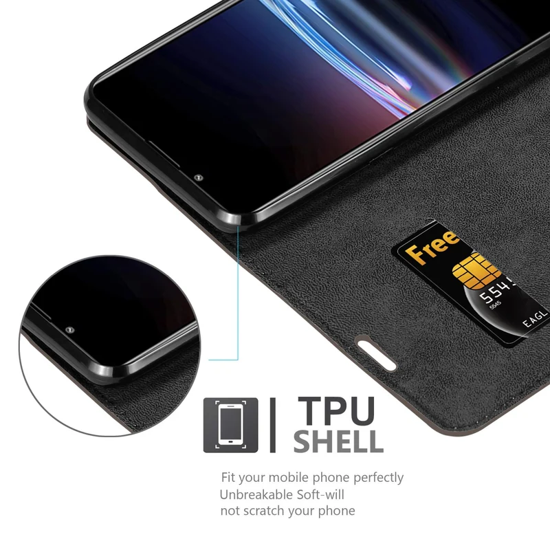 Cadorabo Hülle kompatibel mit Sony Xperia PRO-I Schutzhülle mit Magnetverschluss, Standfunktion und Kartenfach