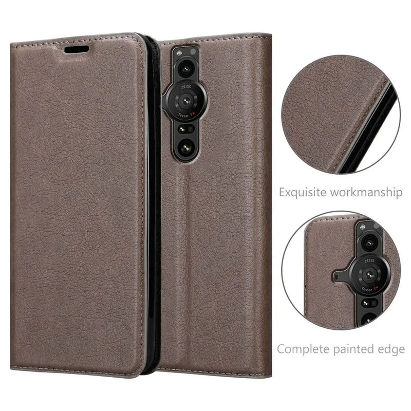 Cadorabo Hülle kompatibel mit Sony Xperia PRO-I Schutzhülle mit Magnetverschluss, Standfunktion und Kartenfach
