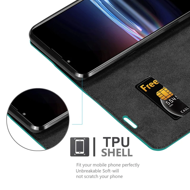 Cadorabo Hülle kompatibel mit Sony Xperia PRO-I Schutzhülle mit Magnetverschluss, Standfunktion und Kartenfach
