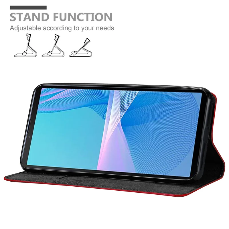 Cadorabo Hülle kompatibel mit Sony Xperia 10 III Schutzhülle mit Magnetverschluss, Standfunktion und Kartenfach