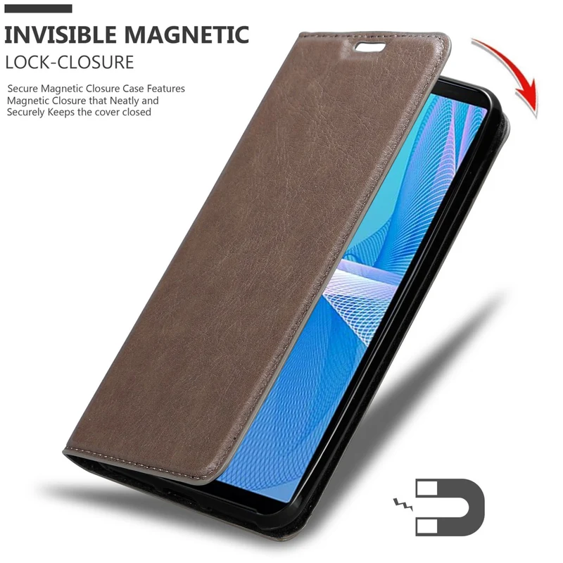 Cadorabo Hülle kompatibel mit Sony Xperia 10 III Schutzhülle mit Magnetverschluss, Standfunktion und Kartenfach