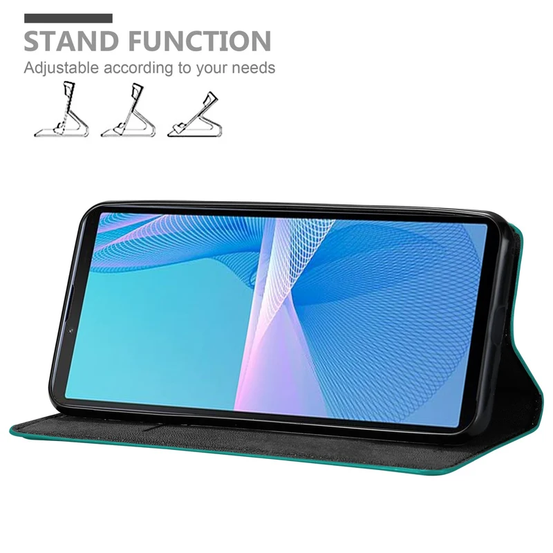 Cadorabo Hülle kompatibel mit Sony Xperia 10 III Schutzhülle mit Magnetverschluss, Standfunktion und Kartenfach