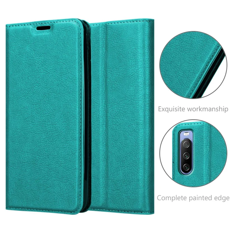 Cadorabo Hülle kompatibel mit Sony Xperia 10 III Schutzhülle mit Magnetverschluss, Standfunktion und Kartenfach