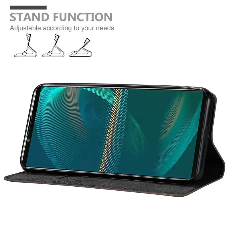 Cadorabo Hülle kompatibel mit Sony Xperia 5 III Schutzhülle mit Magnetverschluss, Standfunktion und Kartenfach