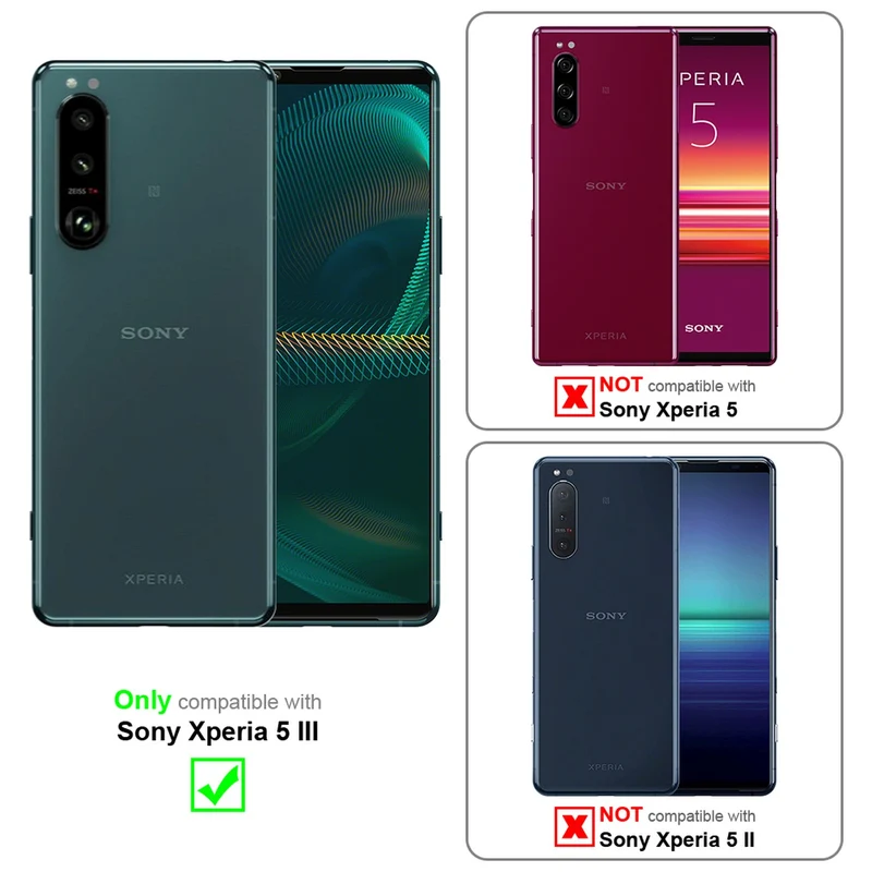 Cadorabo Hülle kompatibel mit Sony Xperia 5 III Schutzhülle mit Magnetverschluss, Standfunktion und Kartenfach