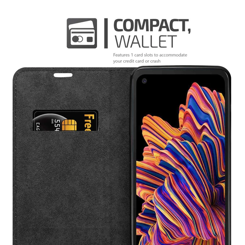 Cadorabo Hülle kompatibel mit Samsung Galaxy XCover PRO Schutzhülle mit Magnetverschluss, Standfunktion und Kartenfach