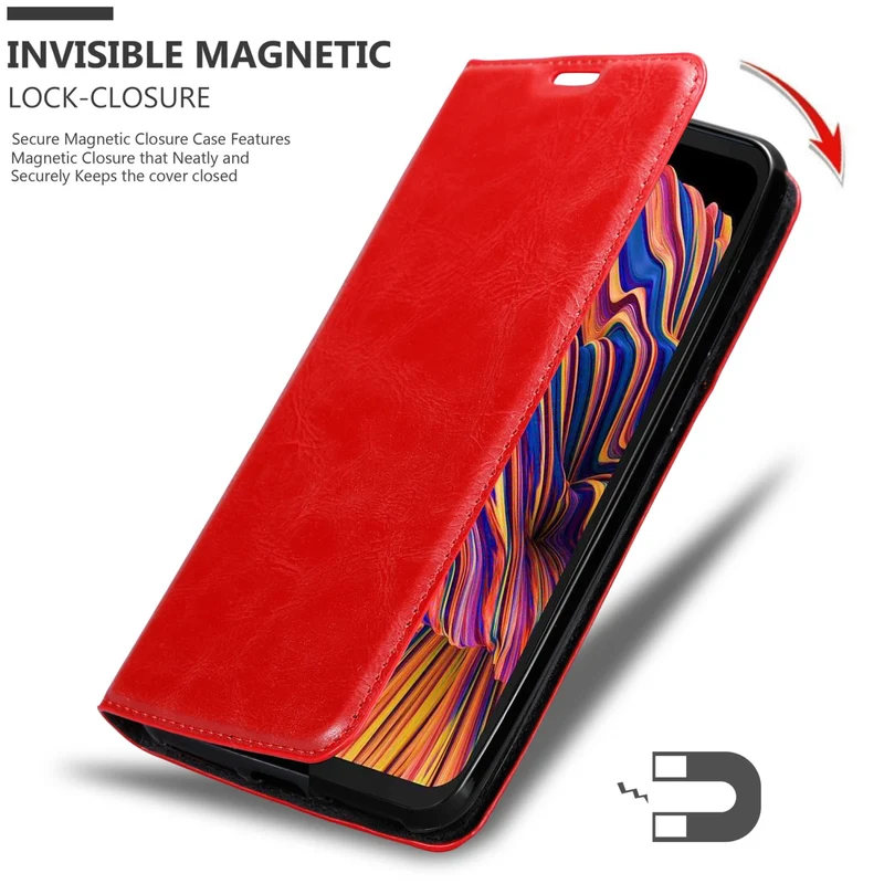 Cadorabo Hülle kompatibel mit Samsung Galaxy XCover PRO Schutzhülle mit Magnetverschluss, Standfunktion und Kartenfach