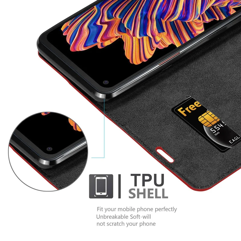 Cadorabo Hülle kompatibel mit Samsung Galaxy XCover PRO Schutzhülle mit Magnetverschluss, Standfunktion und Kartenfach